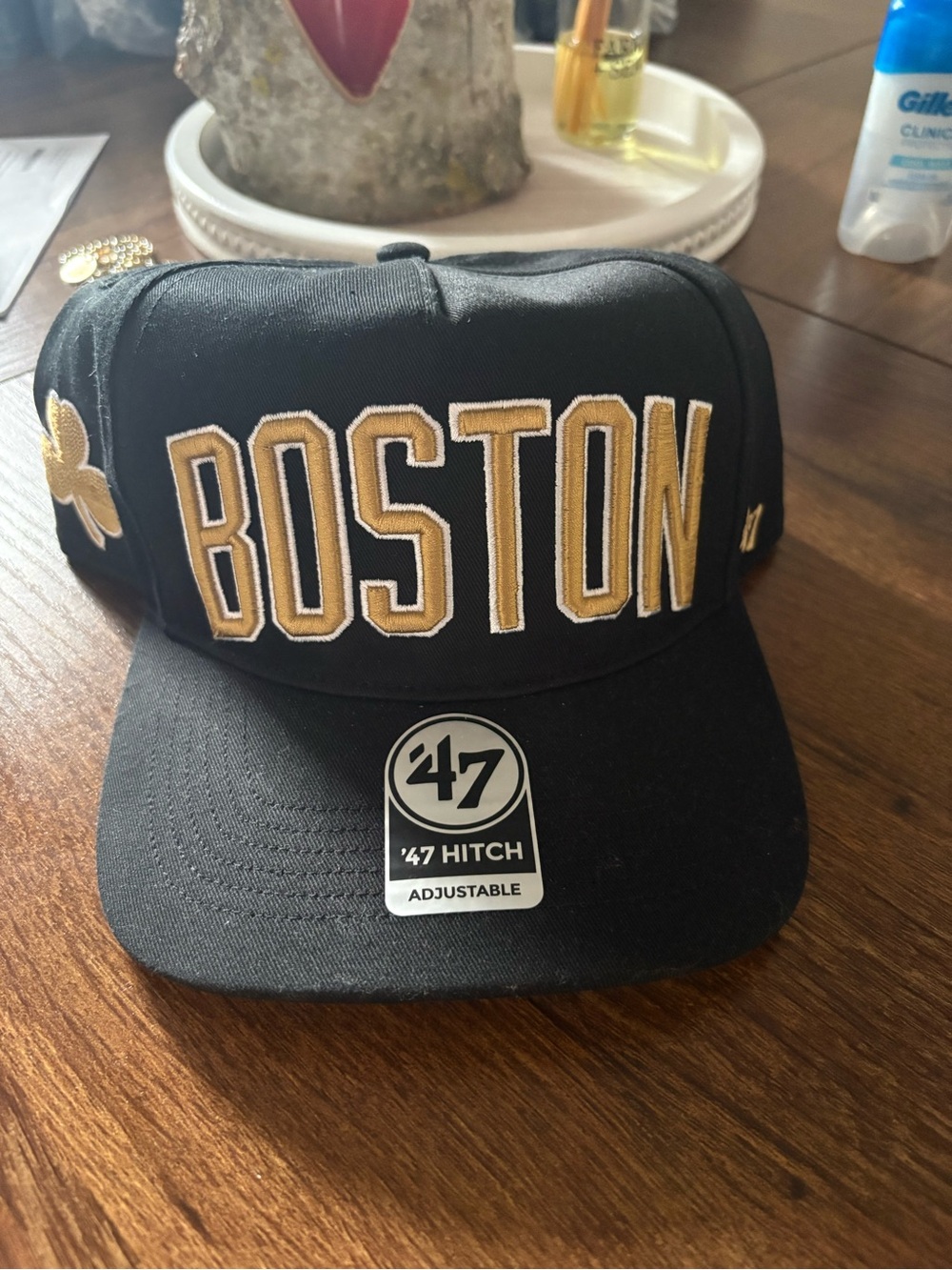 47 Black and Gold Boston Snapback Hat